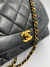 Sold-CHANEL Lambskin Medium Diana Single Chain Single Flap Bag Black/gold