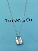 Sold-Tiffany & Co 925 Silver 1837 Lock with Necklace