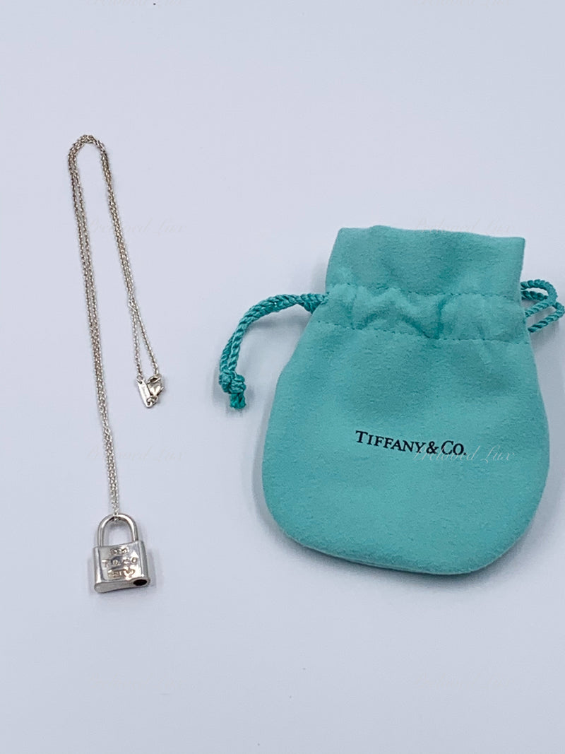Sold-Tiffany & Co 925 Silver 1837 Lock with Necklace