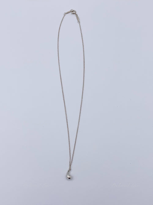 Sold-Tiffany & Co 925 Silver Elsa Peretti Tear drop Pendant Necklace