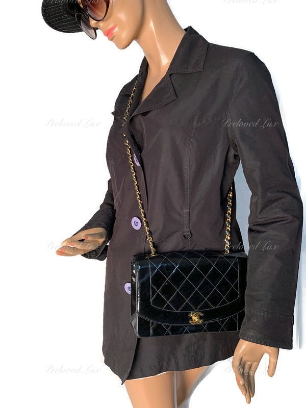 Chanel Diana Flap Quilted Lambskin Leather Shoulder Bag