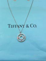 Sold-Tiffany & Co 925 Silver Atlas Collection Medallion Pendant Necklace