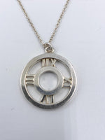 Sold-Tiffany & Co 925 Silver Atlas Collection Medallion Pendant Necklace