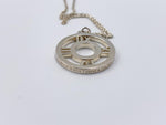 Sold-Tiffany & Co 925 Silver Atlas Collection Medallion Pendant Necklace