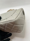 Sold-CHANEL Grey Lambskin Mini Rectangular Pearl Crush Flap Bag