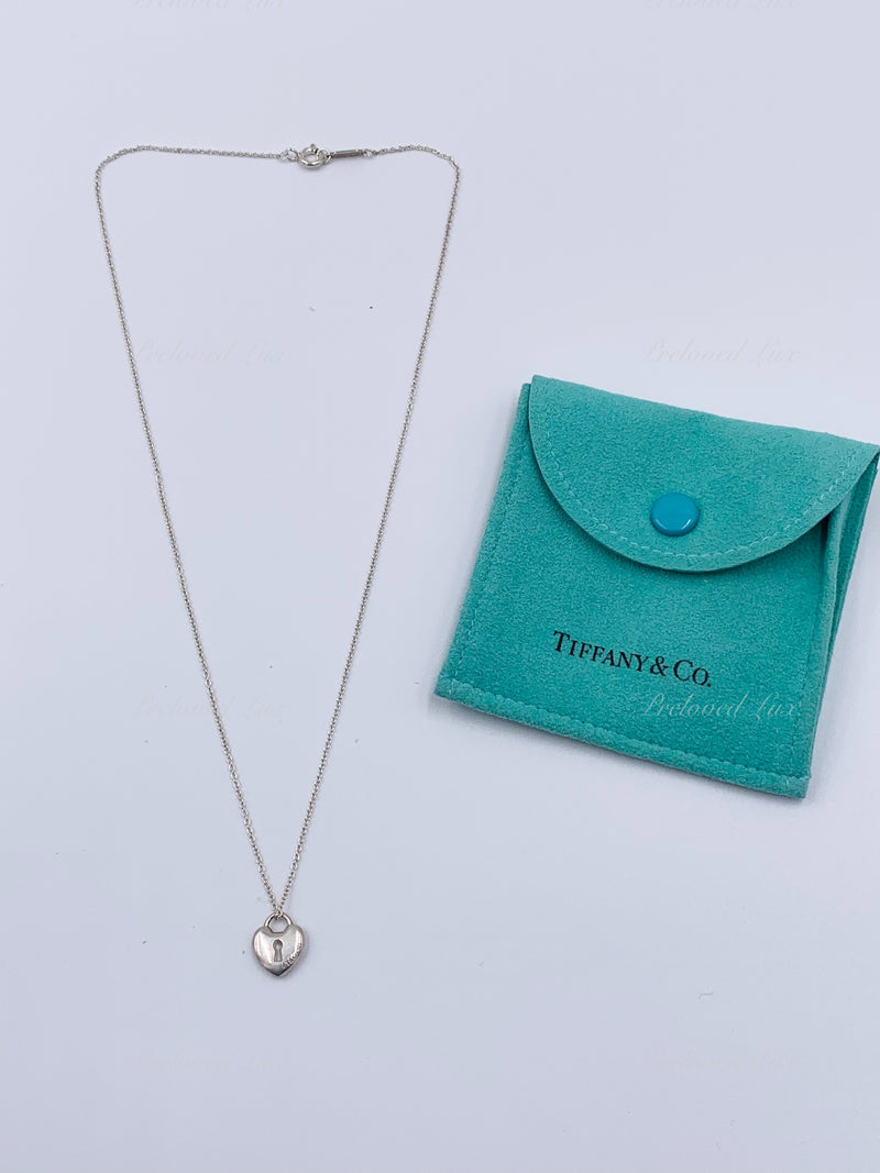 Tiffany & Co. Preloved Hammered Lock Necklace