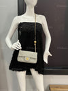 Sold-CHANEL Grey Lambskin Mini Rectangular Pearl Crush Flap Bag