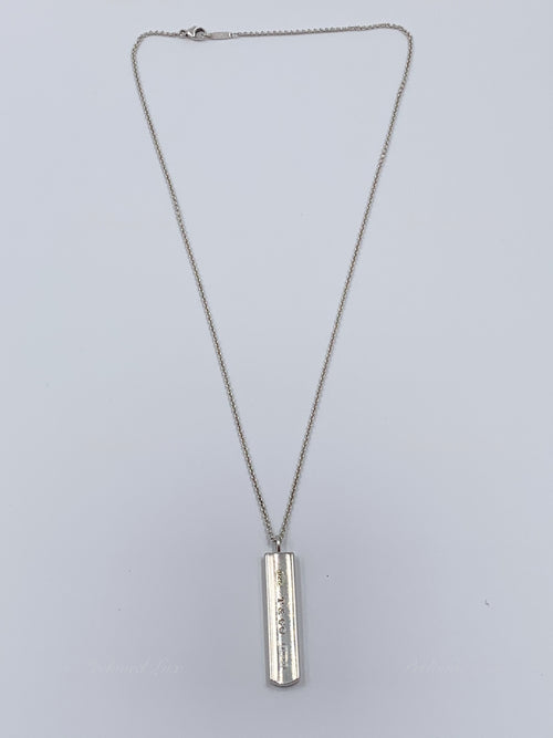 Sold-Tiffany & Co 925 Silver 1837 Bar Pendant with Necklace