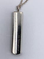 Sold-Tiffany & Co 925 Silver 1837 Bar Pendant with Necklace