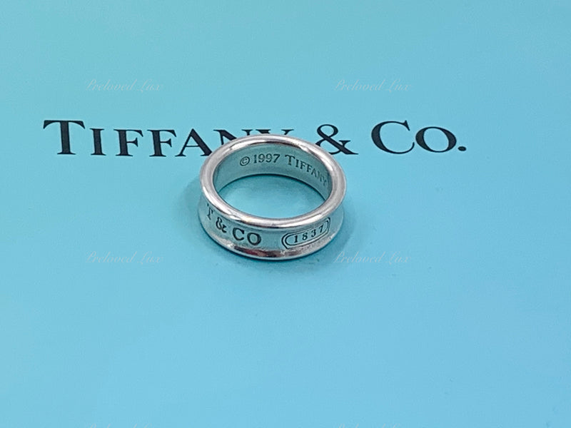 Sold-Tiffany & Co 925 Silver 1837 Ring Size 6