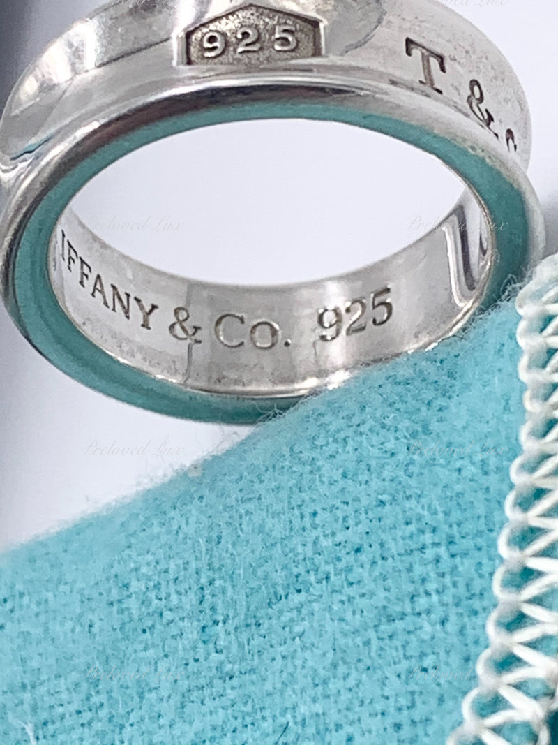 Sold-Tiffany & Co 925 Silver 1837 Ring Size 6