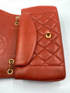 CHANEL Orange Red Lambskin Reissue Medium Diana Flap Crossbody Bag Gold hardware
