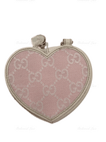 Sold-GUCCI GG Logo Monogram Pink Heart Coin Case