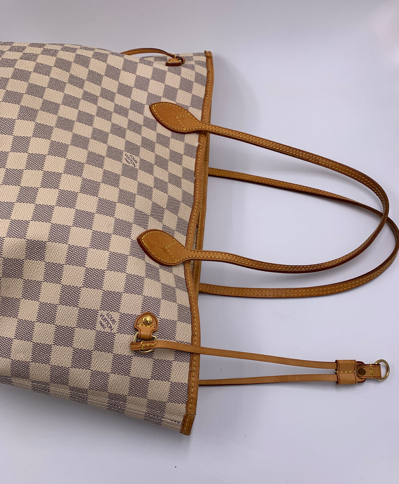 AUTHENTIC Louis Vuitton Neverfull Damier Azur MM PREOWNED (WBA521) – Jj's  Closet, LLC