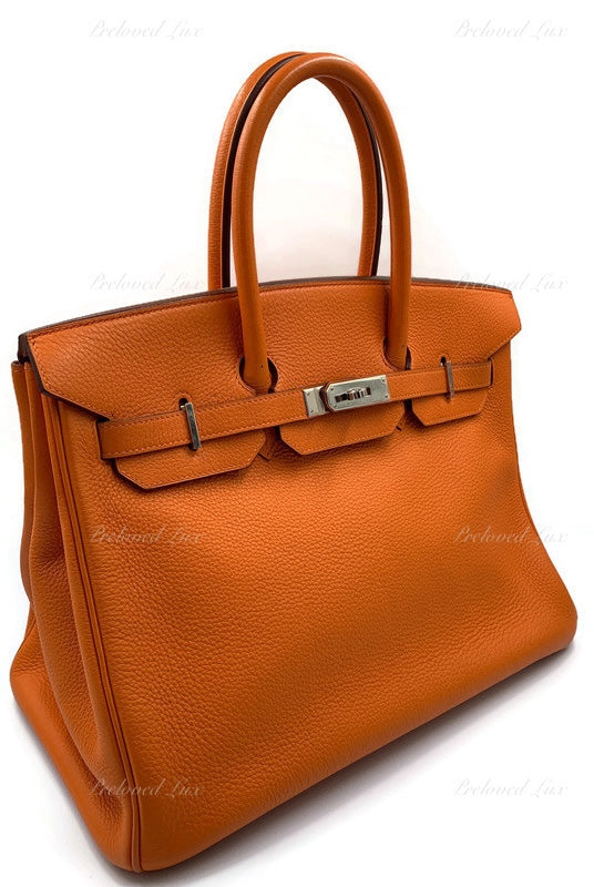 Hermès Orange Clemence Birkin 35 | 35cm