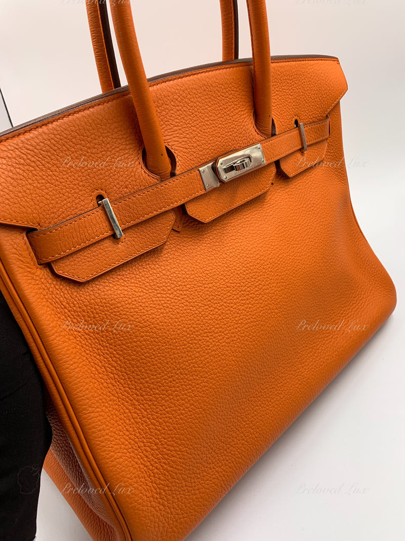 Hermes Birkin Handbag Grey Clemence with Palladium Hardware 35 For Sale at  1stDibs