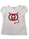 Kids - Gucci Children Short Sleeves Top White with Logo Size 6/9 months