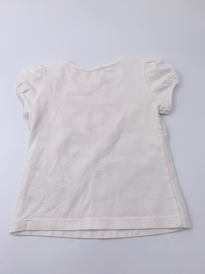 Kids - Gucci Children Short Sleeves Top White with Logo Size 6/9 months
