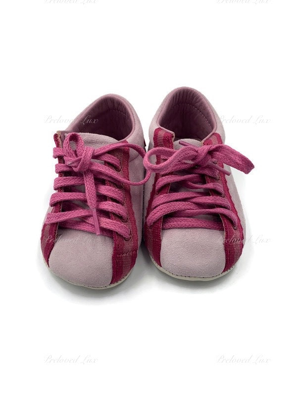 Kids - Gucci Baby Pink Logo Shoes Size EU 16 US 0-1