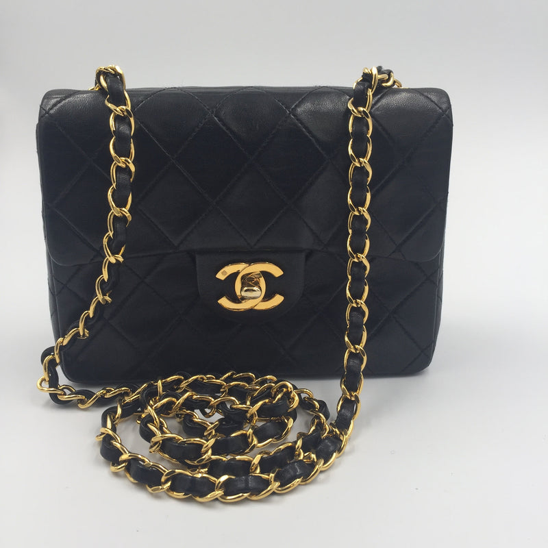 Chanel 1998 Vintage Black Caviar Square Mini Flap Bag 24k GHW – Boutique  Patina