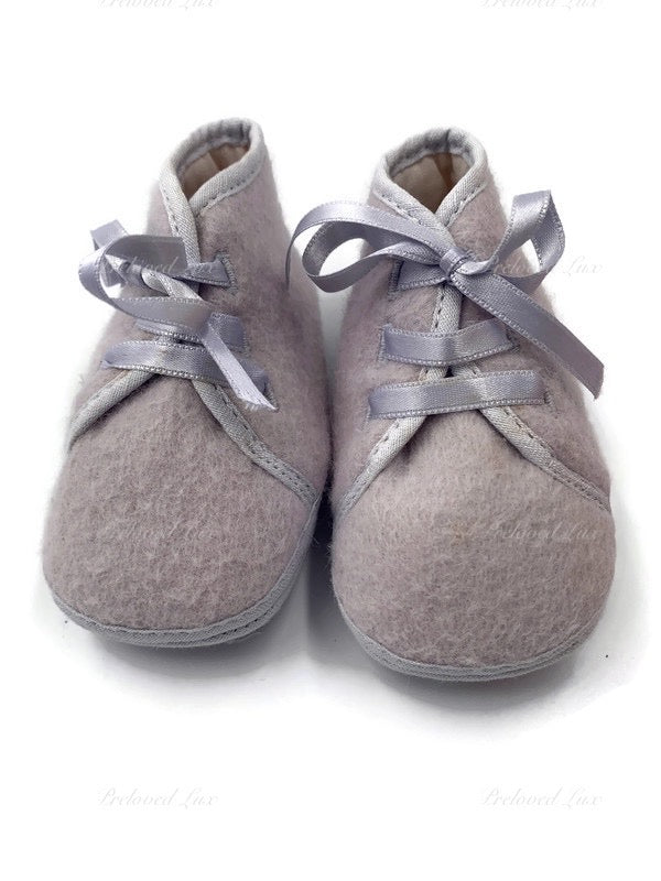 Sold-Hermes Newborn Baby First Shoes Greyish Purple Color