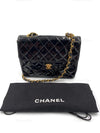 CHANEL Classic Mini Square Black Shoulder Bag Crossbody - Gold Hardware Patent Leather