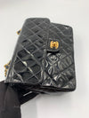 CHANEL Classic Mini Square Black Shoulder Bag Crossbody - Gold Hardware Patent Leather