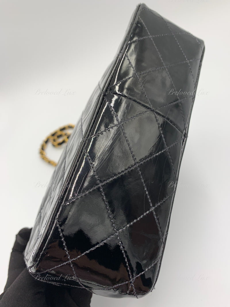 CHANEL Classic Mini Square Black Shoulder Bag Crossbody - Gold Hardwar –  Preloved Lux
