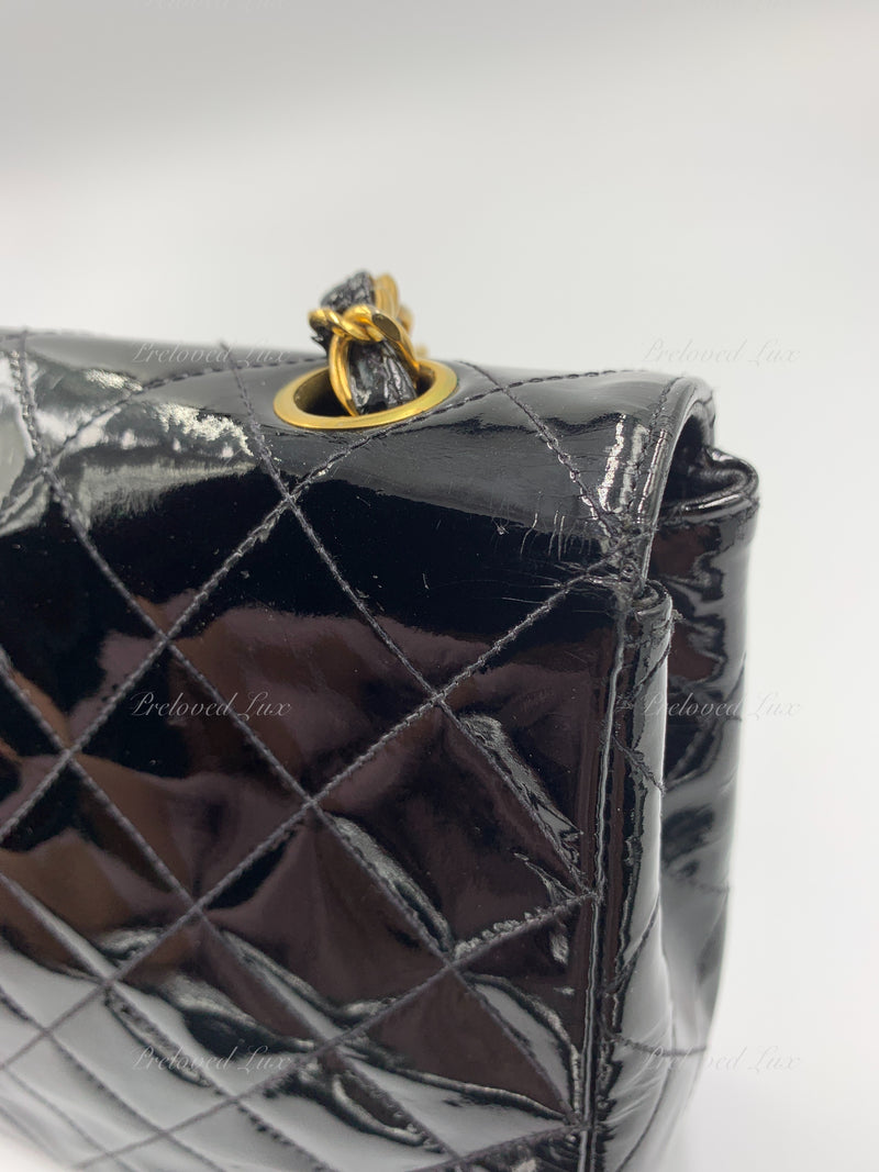CHANEL Classic Mini Square Black Shoulder Bag Crossbody - Gold Hardwar –  Preloved Lux