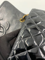 CHANEL Classic Mini Square Black Shoulder Bag Crossbody - Gold Hardware Patent Leather