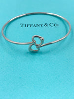 Sold-Tiffany & Co Silver 925 Elsa Peretti Double Open Heart Bangle Bracelet