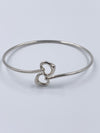 Tiffany & Co Silver 925 Elsa Peretti Double Open Heart Bangle Bracelet