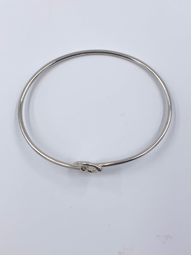 Tiffany & Co Silver 925 Elsa Peretti Double Open Heart Bangle Bracelet
