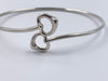 Tiffany & Co Silver 925 Elsa Peretti Double Open Heart Bangle Bracelet