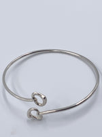 Tiffany & Co Silver 925 Elsa Peretti Double Open Heart Bangle Bracelet
