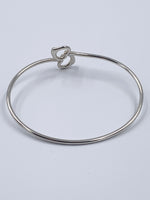 Tiffany & Co Silver 925 Elsa Peretti Double Open Heart Bangle Bracelet