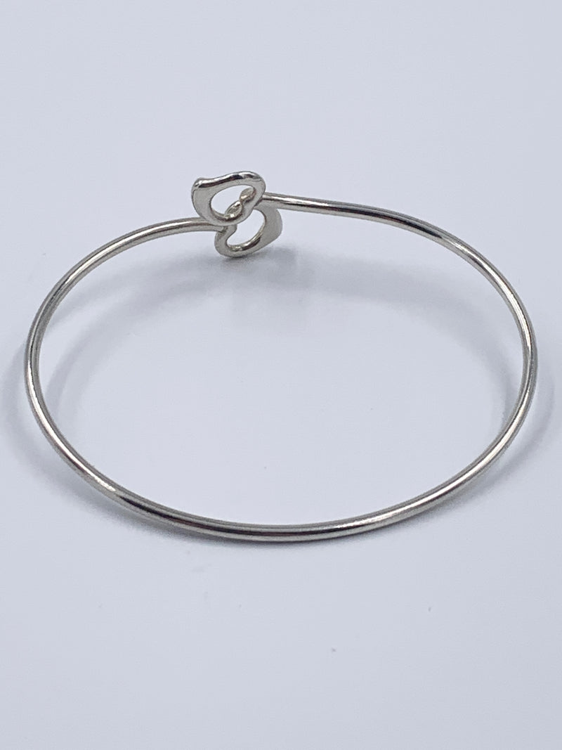 Sold-Tiffany & Co Silver 925 Elsa Peretti Double Open Heart Bangle Bracelet