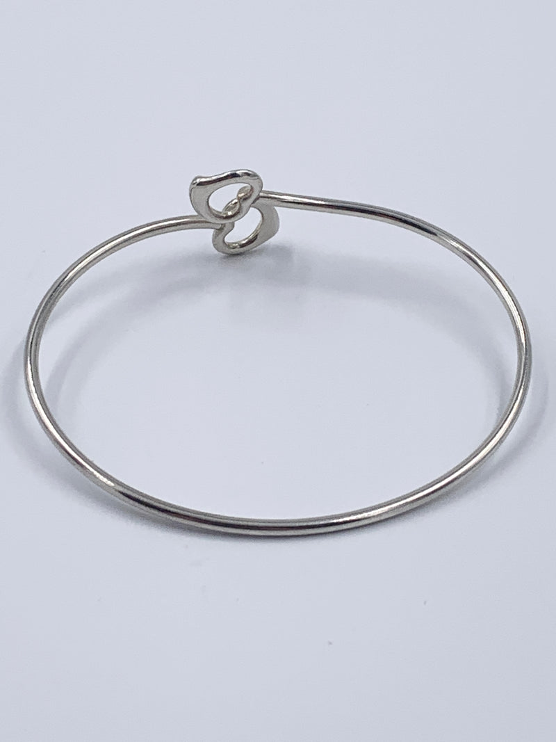 Tiffany & Co Silver 925 Elsa Peretti Double Open Heart Bangle Bracelet