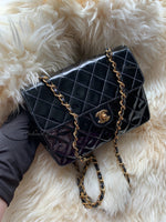 CHANEL Classic Mini Square Black Shoulder Bag Crossbody - Gold Hardware Patent Leather