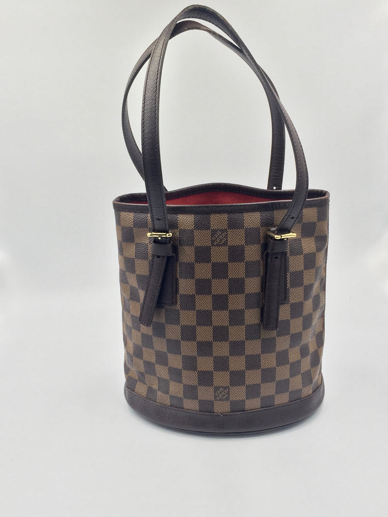 Sold-LOUIS VUITTON Damier Ebene Marais Bucket PM