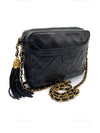 CHANEL Lambskin Black Camera Bag with Tassel