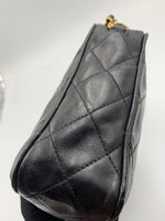 CHANEL Lambskin Black Camera Bag with Tassel