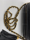 CHANEL Lambskin Black Camera Bag with Tassel