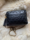 CHANEL Lambskin Black Camera Bag with Tassel