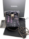 Sold-CHANEL Black Denim Mini Bucket Crossbody Bag