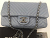 sold-CHANEL CC Lambskin Small CC Crossing Flap Blue/Silver Hardware