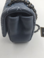 sold-CHANEL CC Lambskin Small CC Crossing Flap Blue/Silver Hardware