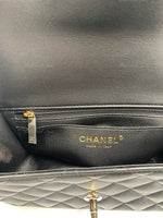 Sold-CHANEL Lambskin Mini Rectangular with Top Handle black/ Gold Hardware