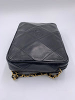 CHANEL Lambskin Black Vintage Camera Bag with Tassel