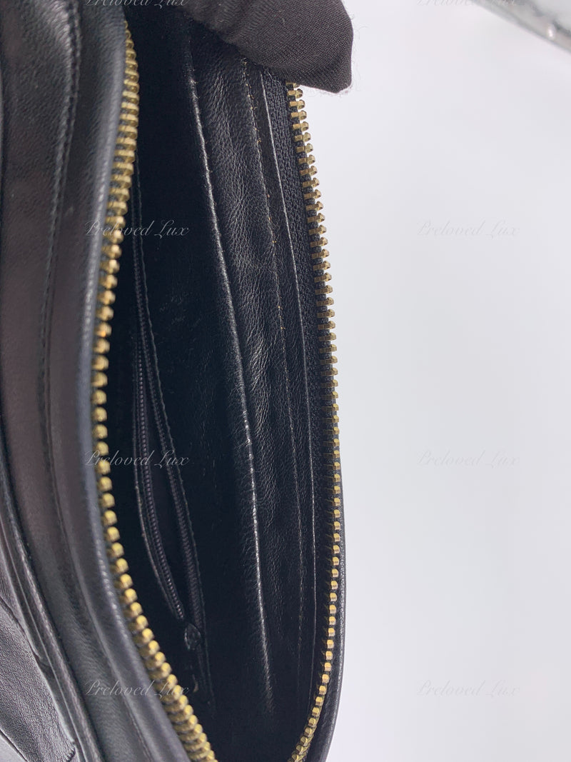 CHANEL Lambskin Black Vintage Camera Bag with Tassel